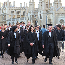 Students in graduation dress