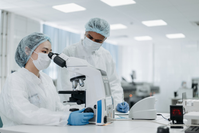 Researchers conducting experiments in a laboratory
