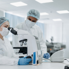 Researchers conducting experiments in a laboratory