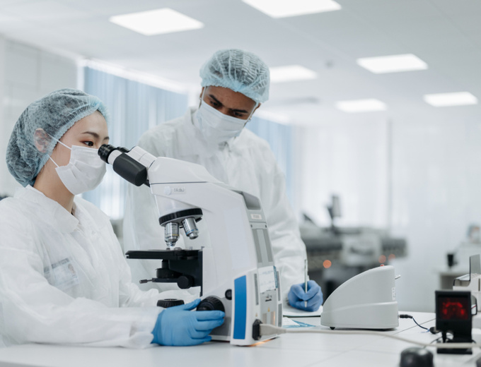 Researchers conducting experiments in a laboratory